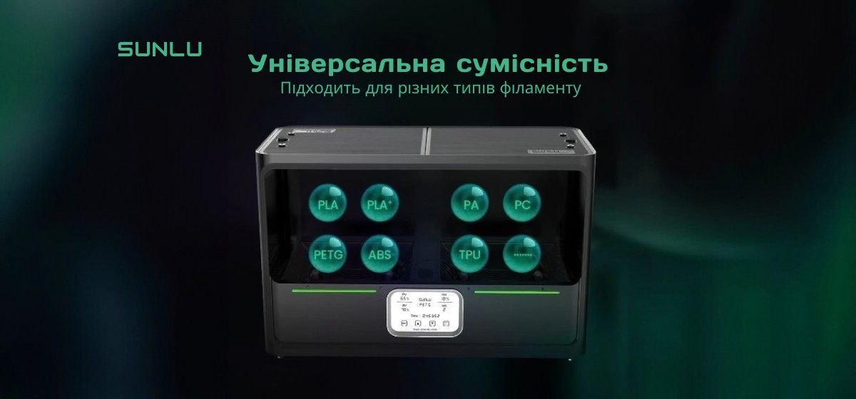 Попередні налаштування сушіння SUNLU FilaDryer S4