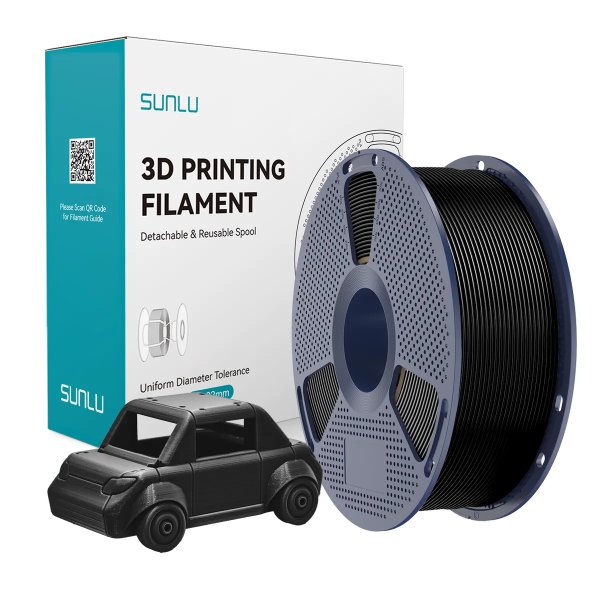 Філамент для 3D-друку SUNLU PETG Black (Чорний) 1.75мм 1кг